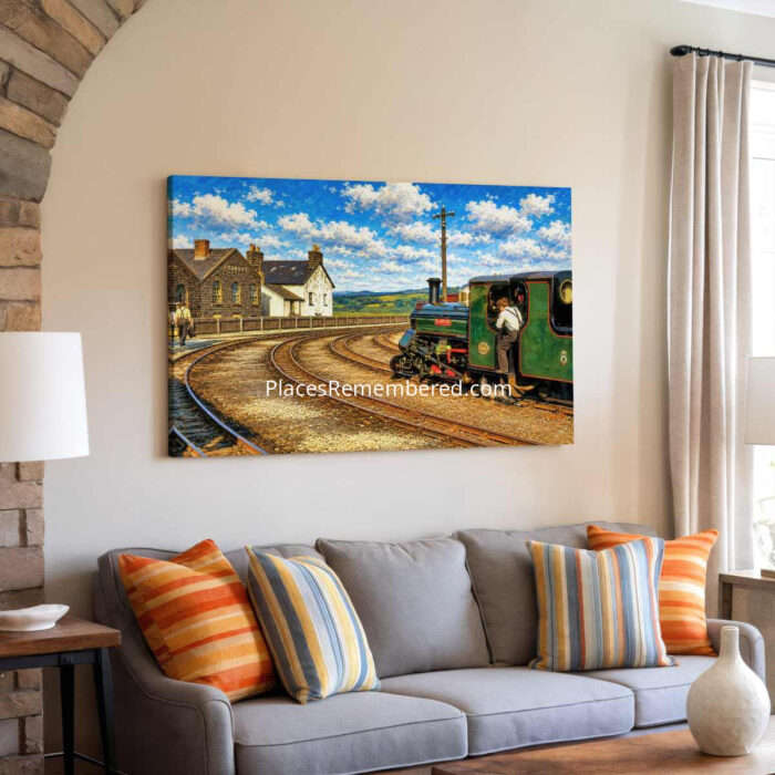 Ffestiniog Railway Harbour Station, Porthmadog, Wales 1970s - Canvas Print Ffestiniog Railway Harbour Station, Porthmadog, Wales 1970s - Canvas Print