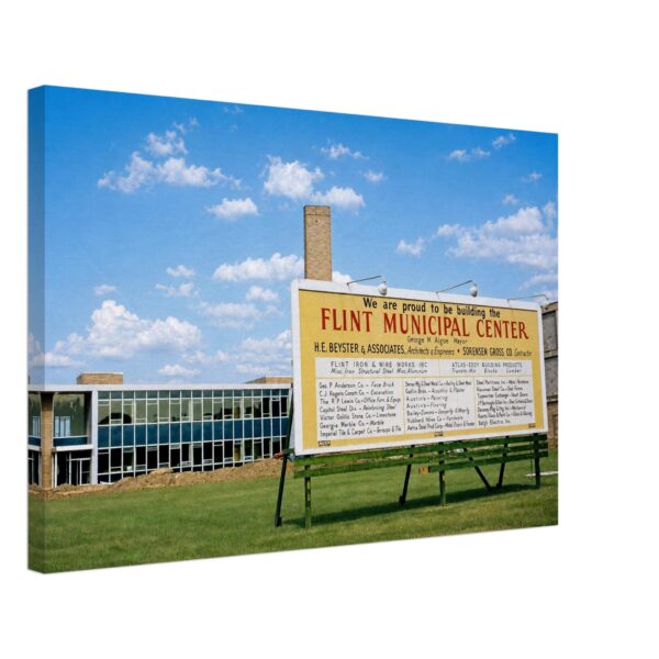 Flint Municipal Center Construction, Flint, Michigan 1950s - Canvas Print ac0d6673-0e15-454c-8af4-c81e85308ce1