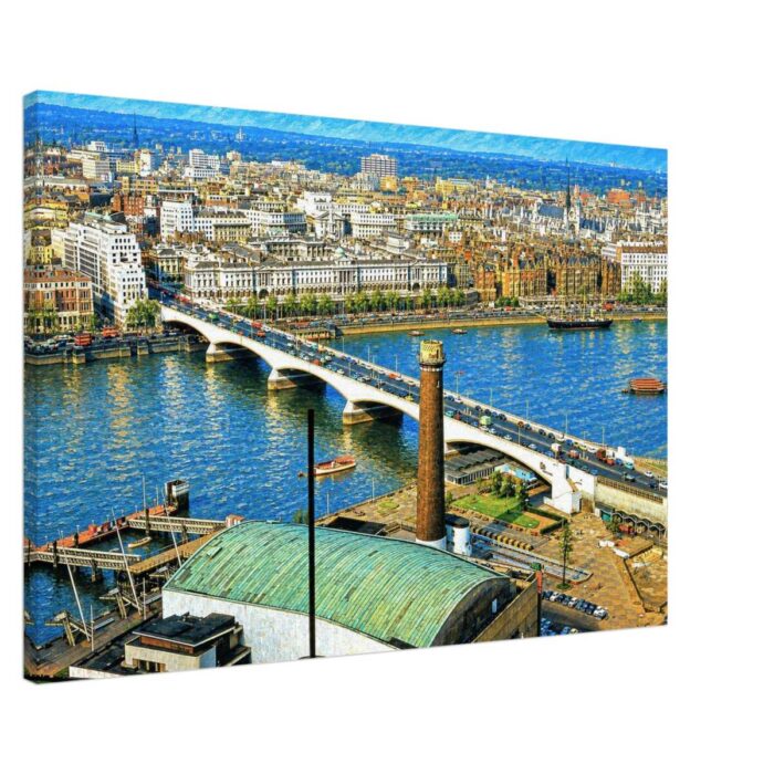 Waterloo Bridge and Royal Festival Hall, London 1960s - Canvas Print b6b7e7aa-140f-4c08-b9c7-55cdfe77526b