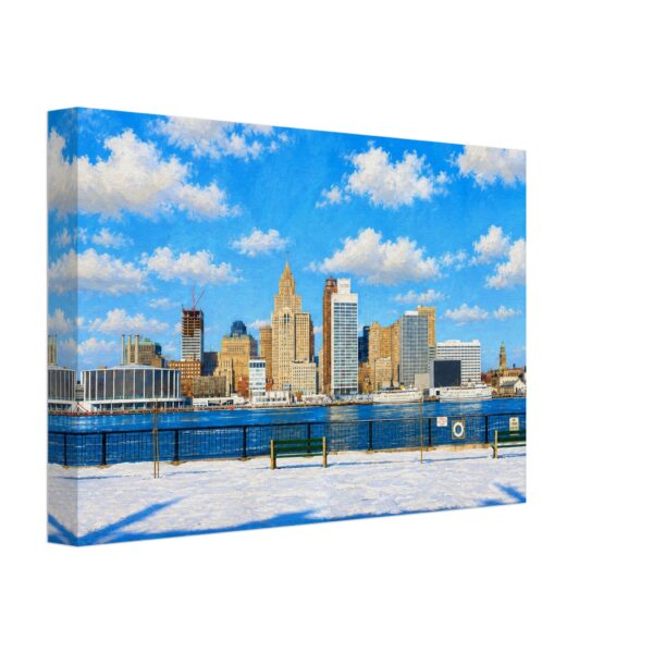 Detroit Riverfront and Boblo Boats 1960s – Canvas Print bb3d4cfa-caab-40f0-aaef-dbbfa2565704