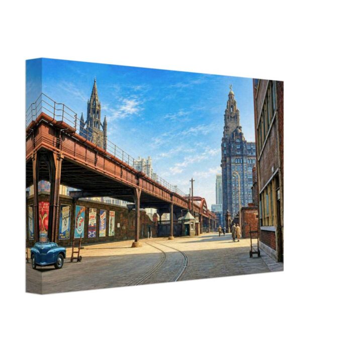 Copy of Liverpool Overhead Railway, England 1950s - Canvas Print ca1d625c-44f2-4f5a-bc04-fa2de4e784fa