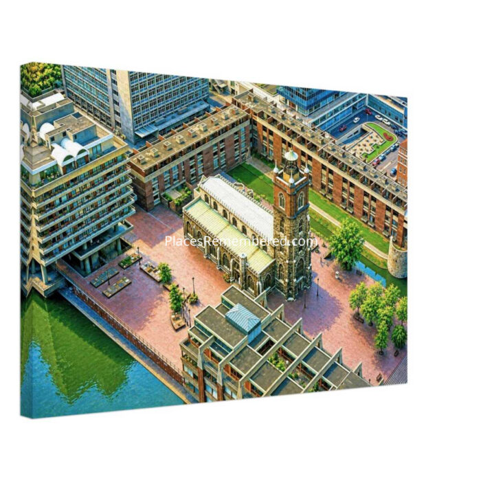St Giles Cripplegate, Barbican, London 1970s - Canvas Print cb941025-3239-4779-b6bb-0d9be9c9f60e