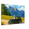 Ford Popular at the Mythen Mountains, Switzerland 1960s - Canvas Print ced49931-53eb-4e7e-bf57-076f6efcce3b
