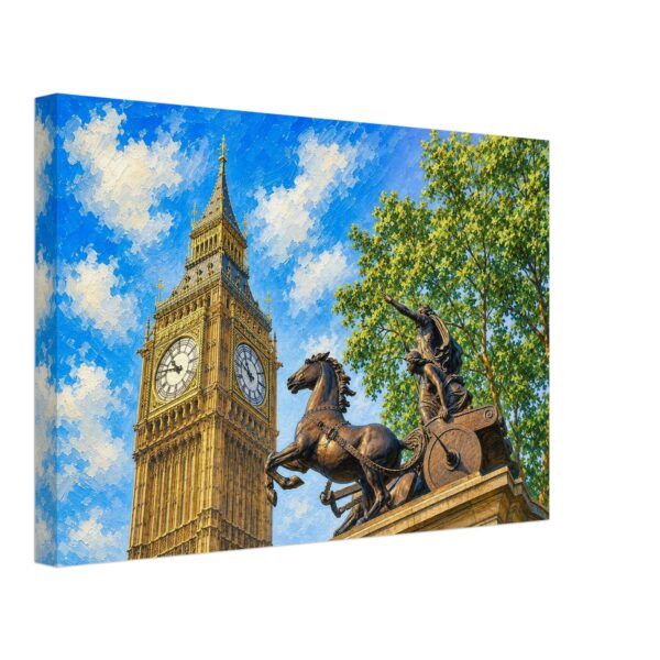 Big Ben and Boadicea Statue, London 1960s - Canvas Print d11174e5-0597-4383-933f-9fbe706e9f38