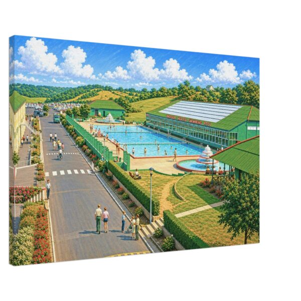 Indoor & Outdoor Swimming Pools, Butlins Ayr Holiday Camp 1980s - Canvas Print d44b48ff-d31d-462b-9e63-bc184dc05c76