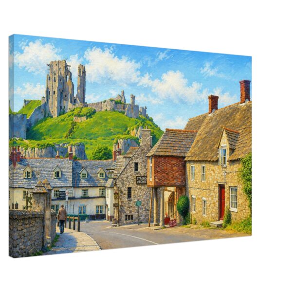 Corfe Castle Village, Dorset 1960s – Canvas Print eacc555d-dbfb-4e31-8b27-6c1afdce2499