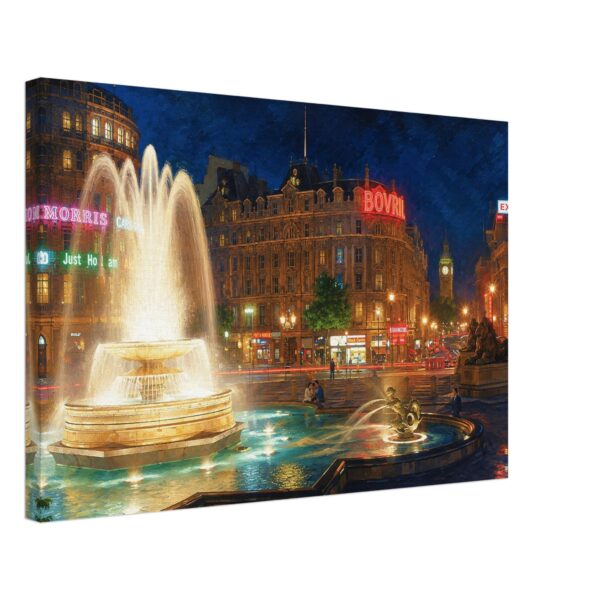 Trafalgar Square at Night, London 1960s – Canvas Print eb5a395b-1cc8-4c91-8d2e-9728817e375e