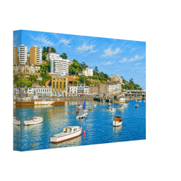 Torquay Harbour, Devon, England 1970s - Canvas Print f221cc78-40b3-4595-8793-c6b3985914a7