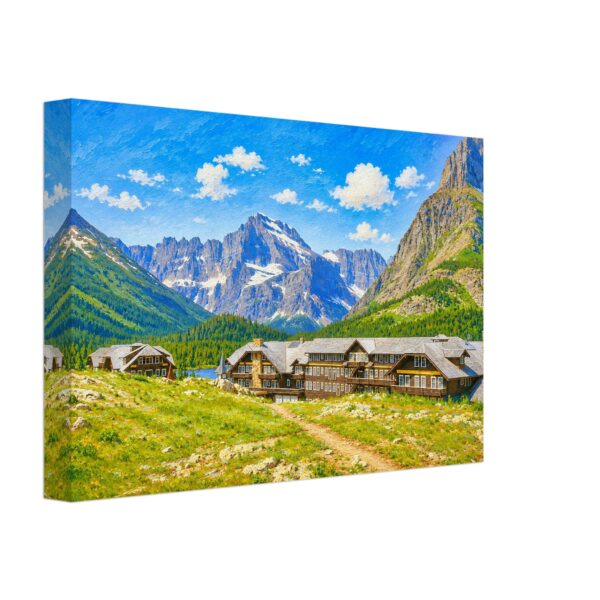 Many Glacier Hotel, Montana 1970s - Canvas Print fe4d5d57-b081-4a79-83bb-834e8e7fb604
