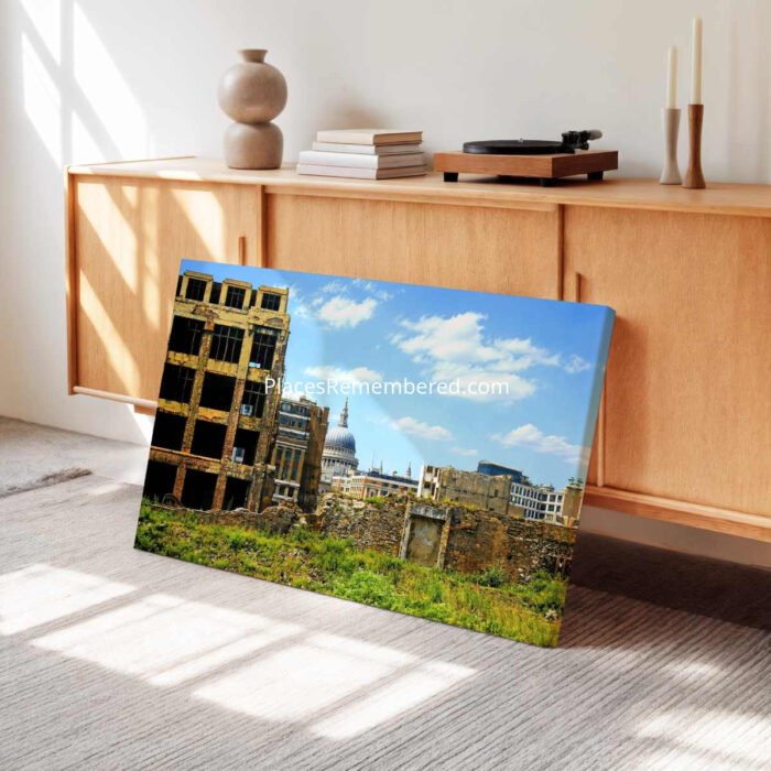 Bomb Damage at Cripplegate, London 1950s - Canvas Print