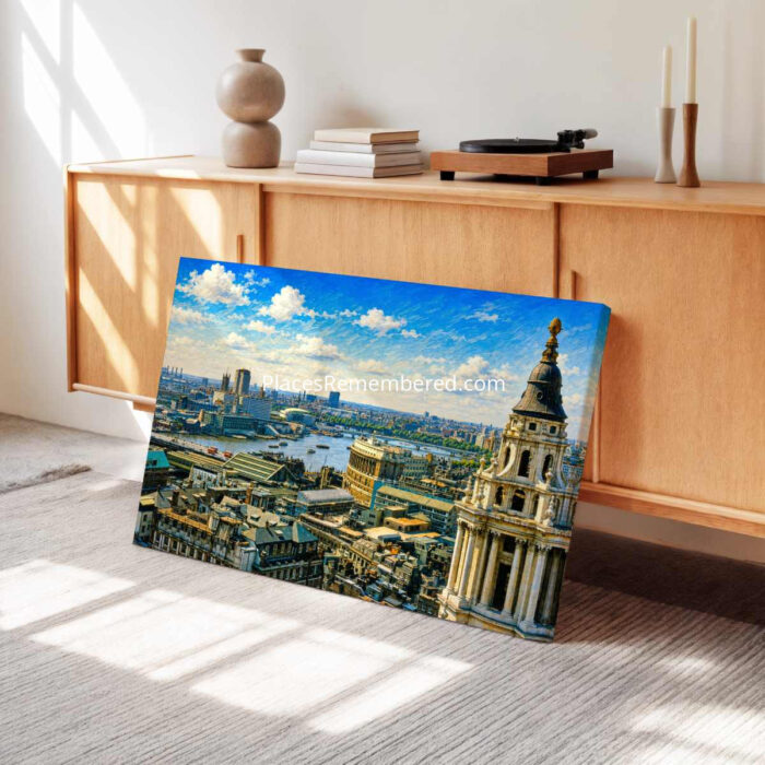 View from St Paul's Cathedral, London 1960s - Canvas Print