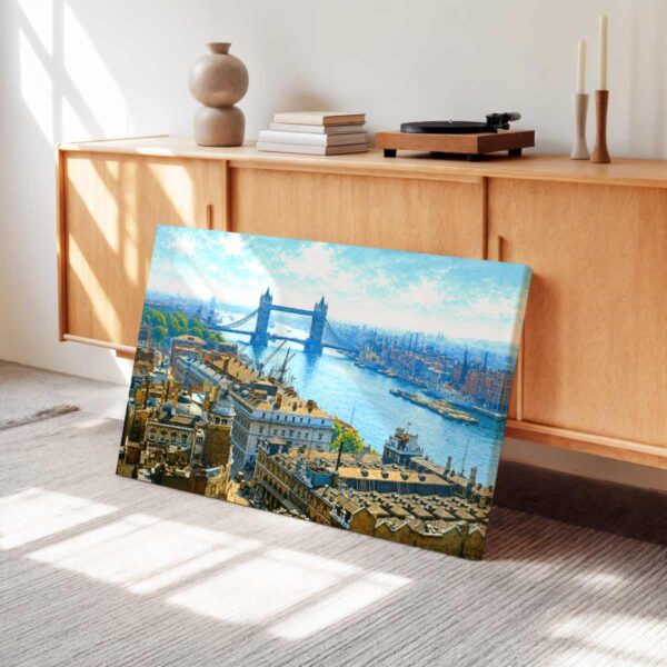View from the Monument, Tower Bridge, London 1950s - Canvas Print View from the Monument, Tower Bridge, London 1950s - Canvas Print