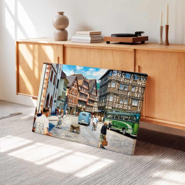 Marktplatz, Mosbach, Baden-Württemberg, Germany 1960s - Canvas Print