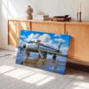 SAS DC-9 at Bergen Airport, Norway 1970s - Canvas Print