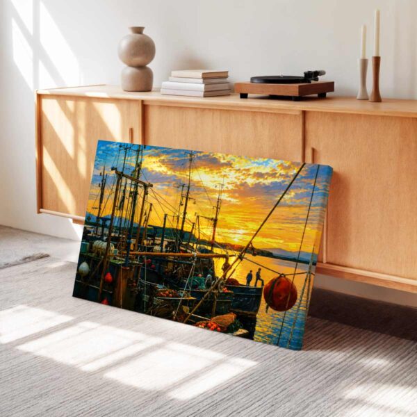 Sunset in Oban Harbour, Scotland 1970s - Canvas Print Sunset in Oban Harbour, Scotland 1970s - Canvas Print
