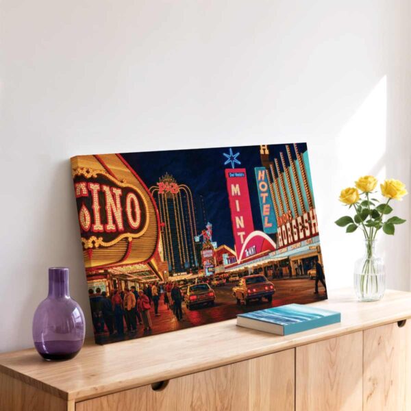 Fremont Street, Las Vegas, Nevada 1980s - Canvas Print Fremont Street, Las Vegas, Nevada 1980s - Canvas Print