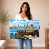 Detroit Skyline from Windsor 1960s – Canvas Print Detroit Skyline from Windsor 1960s – Canvas Print