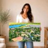 Aerial view of Six Flags Over Texas, Arlington, Texas 1960s - Canvas Print
