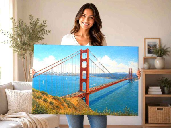Golden Gate Bridge, San Francisco, California 1970s - Canvas Print Golden Gate Bridge, San Francisco, California 1970s - Canvas Print