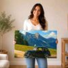 Ford Popular at the Mythen Mountains, Switzerland 1960s - Canvas Print Ford Popular at the Mythen Mountains, Switzerland 1960s - Canvas Print