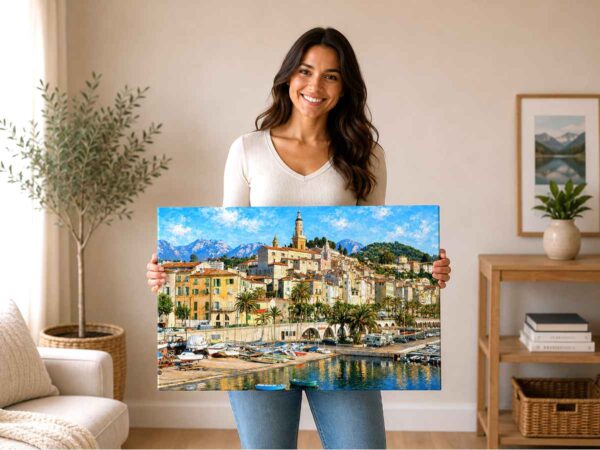 Menton, French Riviera, France 1980s - Canvas Print Menton, French Riviera, France 1980s - Canvas Print