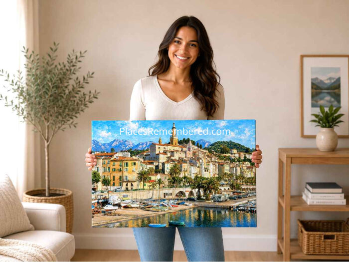 Menton, French Riviera, France 1980s - Canvas Print