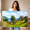 Urquhart Castle on Loch Ness, Scotland 1970s – Canvas Print