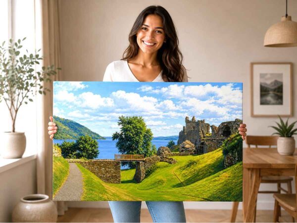 Urquhart Castle on Loch Ness, Scotland 1970s – Canvas Print