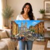 Spanish Steps and Trinità dei Monti, Rome, Italy 1970s - Canvas Print Spanish Steps and Trinità dei Monti, Rome, Italy 1970s - Canvas Print