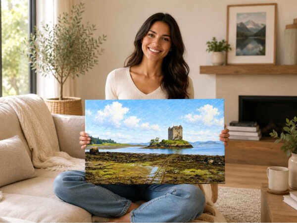 Castle Stalker on Loch Laich, Scotland 1970s – Canvas Print