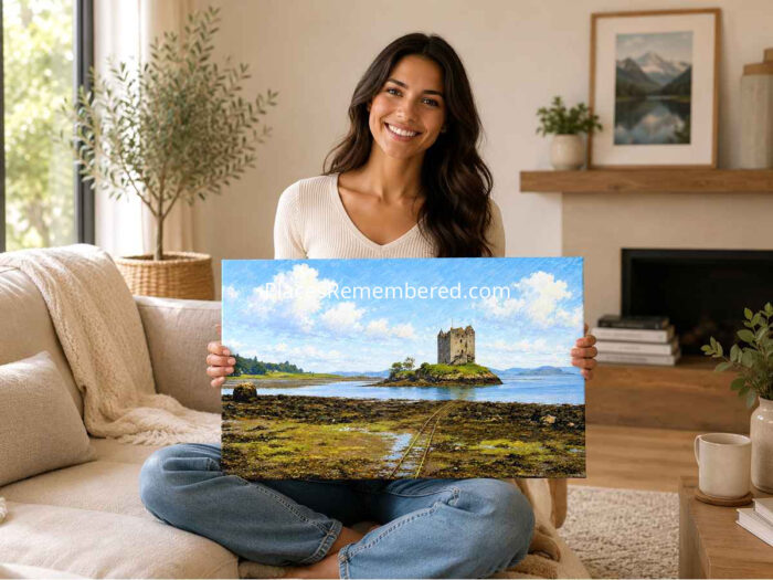 Castle Stalker on Loch Laich, Scotland 1970s – Canvas Print