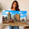 Downtown Detroit and Cobo Center Construction 1950s – Canvas Print Downtown Detroit and Cobo Center Construction 1950s – Canvas Print