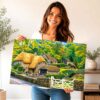 Thatched Cottage in Buckland in the Moor, Devon 1970s – Canvas Print Thatched Cottage in Buckland in the Moor, Devon 1970s – Canvas Print