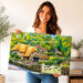 Thatched Cottage in Buckland in the Moor, Devon 1970s – Canvas Print