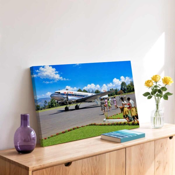 Trans Australia Airways DC-3, Papua New Guinea 1960s - Canvas Print Trans Australia Airways DC-3, Papua New Guinea 1960s - Canvas Print