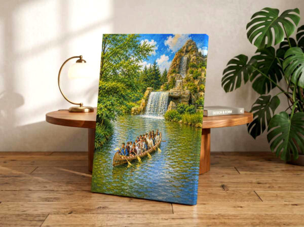 Indian War Canoes, Disneyland California 1960s - Canvas Print