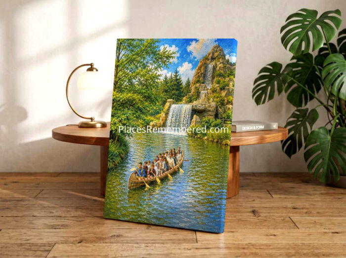Indian War Canoes, Disneyland California 1960s - Canvas Print