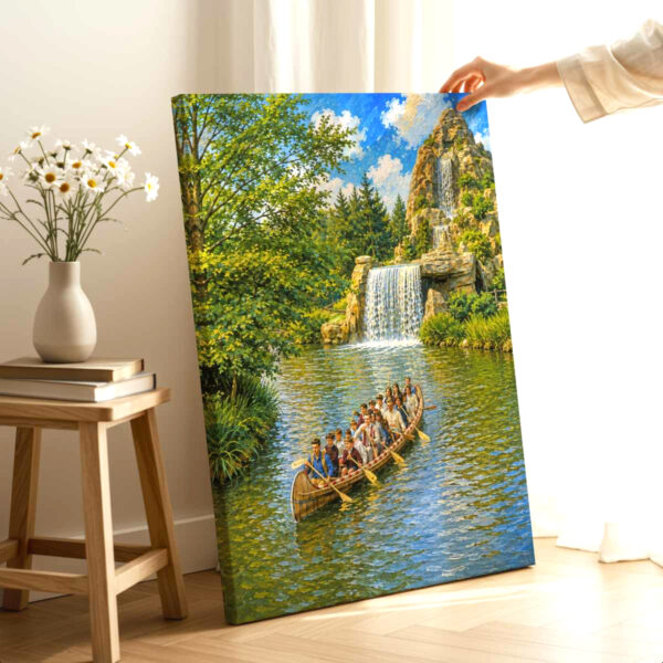 Indian War Canoes, Disneyland California 1960s - Canvas Print